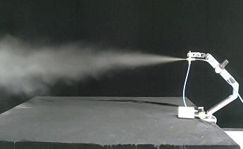 腾博会官网喷雾--压力式空气雾化喷嘴不锈钢实心锥喷雾雾化喷头测试